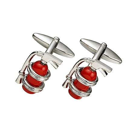 Fire Extinguisher Firefighter Steel Cufflinks - Click Image to Close